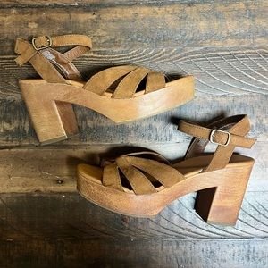 Wood heel sandals